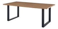 Table à manger EDWAR longueur 180cm en décor chêne vieilli, idéal pour une salle à manger conviviale