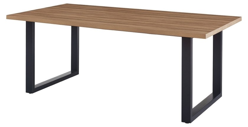 Table à manger EDWAR longueur 180cm en décor chêne vieilli, idéal pour une salle à manger conviviale