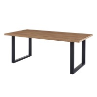 Table à manger EDWAR longueur 180cm en décor chêne vieilli, idéal pour une salle à manger conviviale