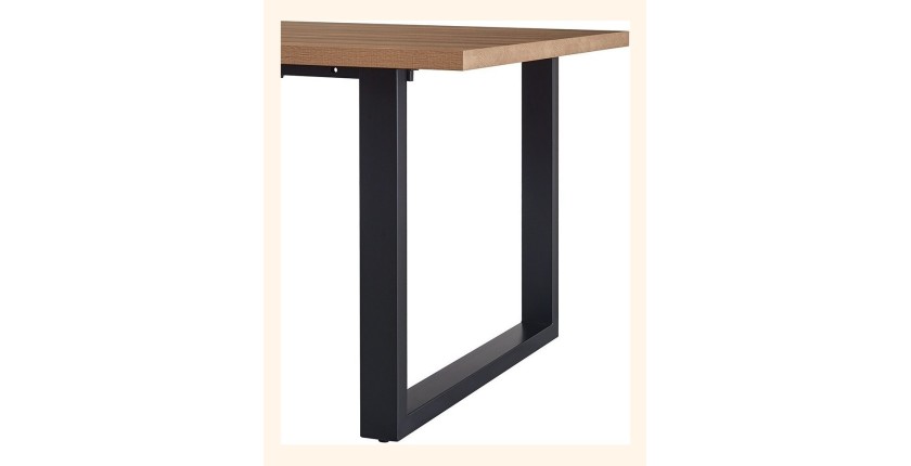 Table à manger EDWAR longueur 180cm en décor chêne vieilli, idéal pour une salle à manger conviviale