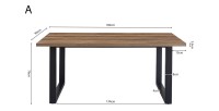 Table à manger EDWAR longueur 180cm en décor bois exotique mango, idéal pour une salle à manger conviviale