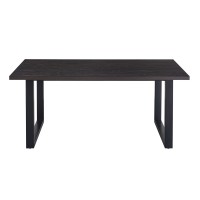 Table à manger EDWAR longueur 180cm en décor bois brun foncé, idéal pour une salle à manger conviviale