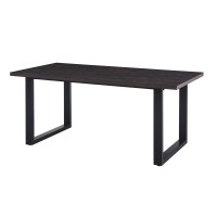 Table à manger EDWAR longueur 180cm en décor bois brun foncé, idéal pour une salle à manger conviviale