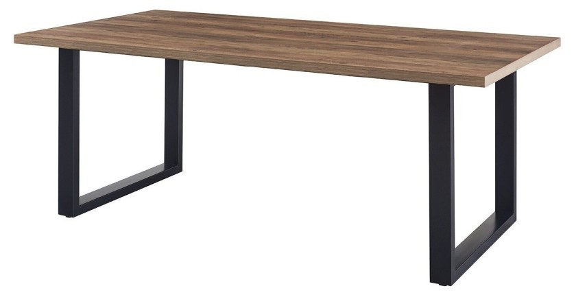 Table à manger EDWAR longueur 200cm en décor bois exotique mango, idéal pour une salle à manger conviviale