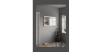 Miroir d'entrée design, 110x68 cm, collection KEY, contour blanc brillant laqué