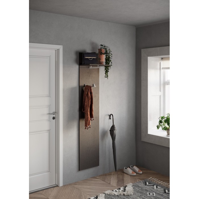 Porte manteau suspendu avec une étagère, collection KEY, coloris marron