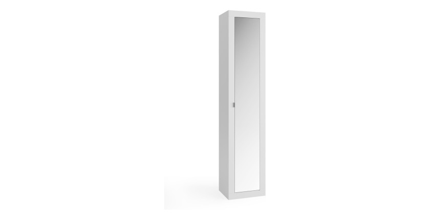 Armoire de salle de bains, 1 porte avec miroir, collection CISA. Coloris blanc brillant