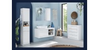 Commode de salle de bains avec 4 tiroirs, collection CISA. Coloris blanc brillant