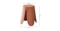 Tabouret OSTIN coloris marron terracotta, grâce a son design atypique il s'adapte a tous types de salon