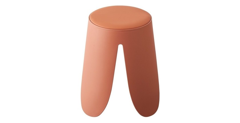 Tabouret OSTIN coloris marron terracotta, grâce a son design atypique il s'adapte a tous types de salon