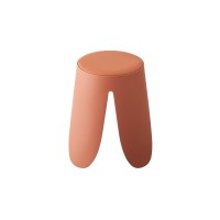 Tabouret OSTIN coloris marron terracotta, grâce a son design atypique il s'adapte a tous types de salon