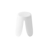Tabouret OSTIN coloris blanc, grâce a son design atypique il s'adapte a tous types de salon