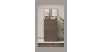 Commode 4 portes collection FANZY. Coloris marron \ chêne foncé