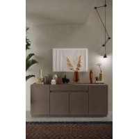 Buffet 4 portes 1 tiroir collection FANZY. Coloris marron \ chêne foncé