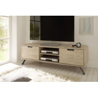 Meuble TV 156cm, 2 portes, collection SHOW, couleur chêne clair