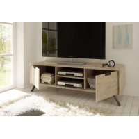 Meuble TV 156cm, 2 portes, collection SHOW, couleur chêne clair