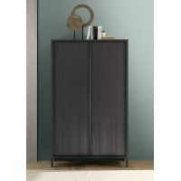 Buffet design 4 portes en bois collection IRON. Coloris chêne noir