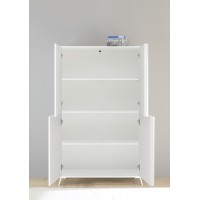 Buffet 4 portes collection SKY. Coloris blanc laqué brillant