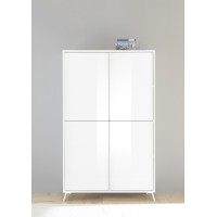 Buffet 4 portes collection SKY. Coloris blanc laqué brillant