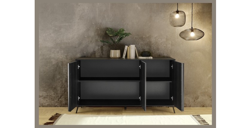 Buffet 3 portes collection SKY. Coloris Chêne Noir