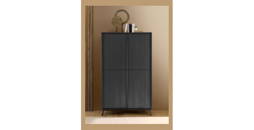 Buffet 4 portes collection SKY. Coloris chêne noir