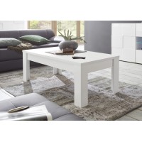 Table basse 122x45cm, Collection FALL, coloris blanc laqué