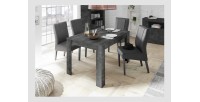 Table extensible Collection URBAN couleur gris foncé effet béton, dimensions 137x90cm