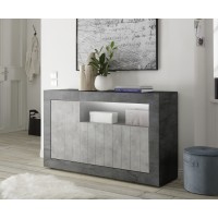 Buffet 3 portes, collection URBAN, coloris gris foncé, parfait pour votre salon