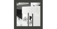 Vitrine design XL collection BREDA. Coloris blanc mat et blanc brillant