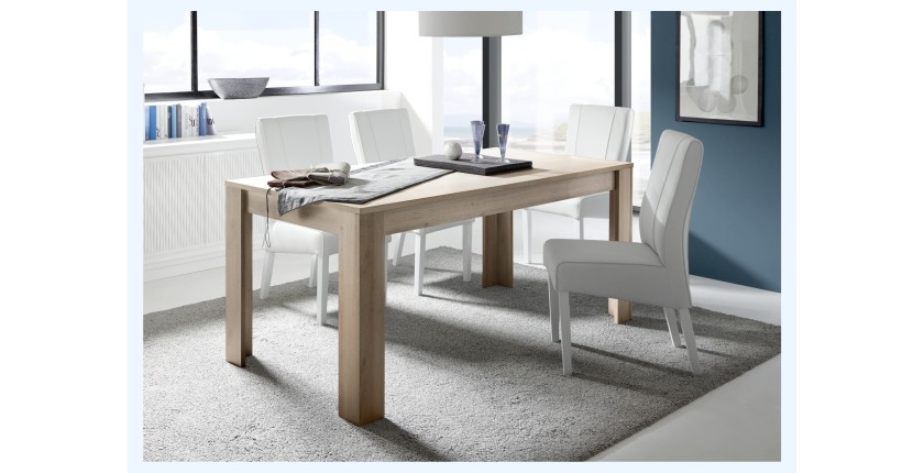 Table extensible 180x90, Collection ZEFIR, coloris chêne clair, idéal pour votre salle à manger