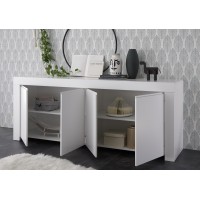 Buffet 4 portes, collection ZEFIR, coloris blanc mat, idéal pour votre salon ou salle à manger