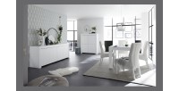 Buffet 4 portes, collection ZEFIR, coloris blanc mat, idéal pour votre salon ou salle à manger