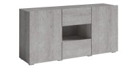 Buffet design 140cm pour salon couleur gris effet béton collection PAROS