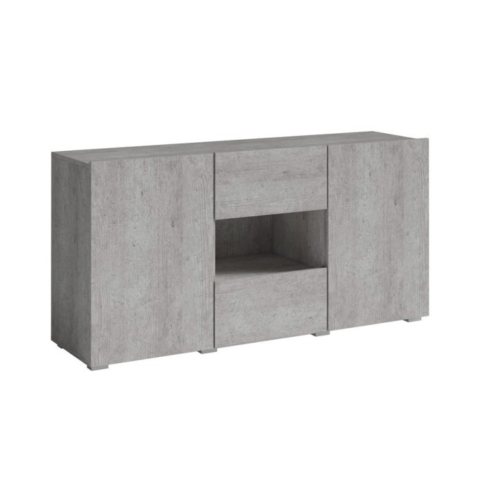 Buffet design 140cm pour salon couleur gris effet béton collection PAROS