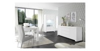 Buffet 2 portes vitrées, collection ZEFIR, coloris blanc mat, parfait pour votre salle à manger