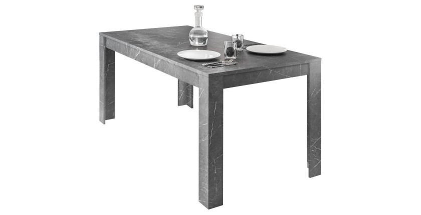 Table extensible COLOMARMO - Noir effet marbre - 180x90cm - Idéal pour une salle à manger design et tendance.