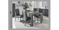 Table extensible COLOMARMO - Noir effet marbre - 180x90cm - Idéal pour une salle à manger design et tendance.