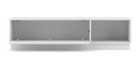 Meuble TV design EVO 140 cm, 1 porte et 2 niches, coloris blanc mat