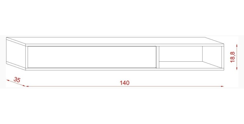 Meuble de rangement suspendu EVO blanc mat