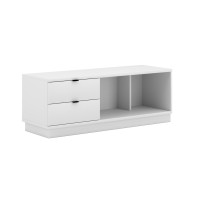 Commode design SOB, 120cm, 2 tiroirs et 2 niches, coloris blanc