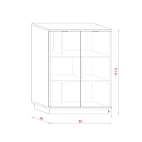 Commode design SOB, 110cm, 2 portes, coloris blanc
