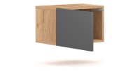 Petit meuble de rangement suspendu BRACA chêne et gris anthracite 40cm