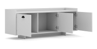 Meuble TV design VICTORIA 140 cm, 3 portes, coloris blanc