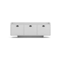 Meuble TV design VICTORIA 140 cm, 3 portes, coloris blanc