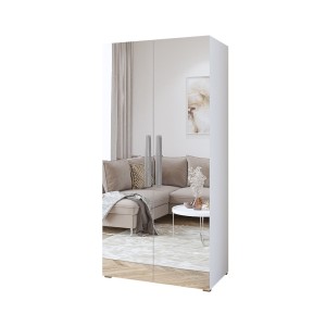 Armoire 100cm deux portes avec miroirs intégrales. Garde Robe collection BELLAGIO.