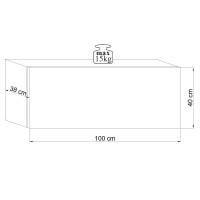 Petit meuble de rangement suspendu NEVER chêne wotan 100cm