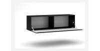 Meuble TV design suspendu NEVER 140 cm. 1 porte et 2 tiroirs. Coloris noir