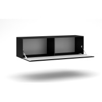 Meuble TV design suspendu NEVER 140 cm. 1 porte et 2 tiroirs. Coloris noir