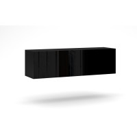 Meuble TV design suspendu NEVER 140 cm. 1 porte et 2 tiroirs. Coloris noir