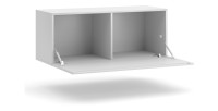 Meuble TV design suspendu NEVER 100 cm. 1 porte et 2 niches. Coloris blanc